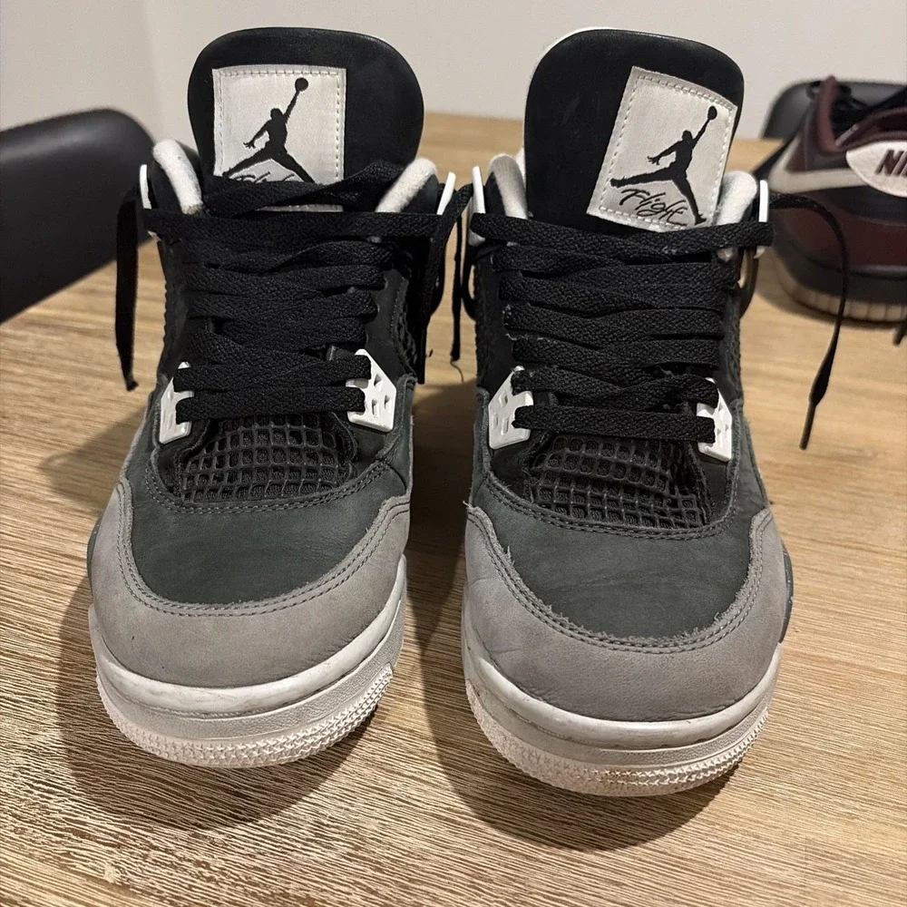 Kids Jordan 4 Fear Sneakers Black/gray Size 6Y No Box Gradeschool